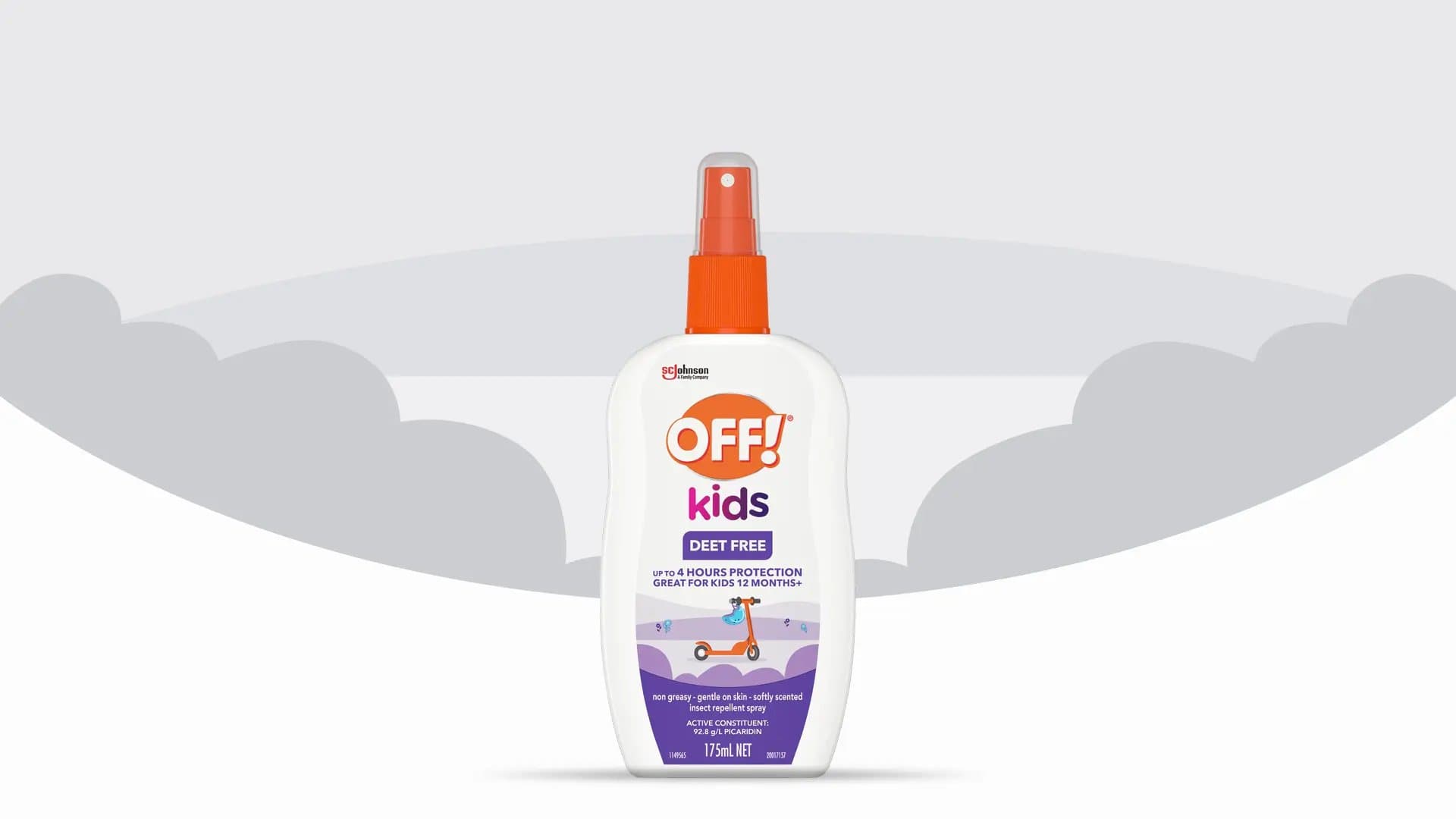 Front of an OFF!® Kids DEET Free Insect Repellent Spray bottle